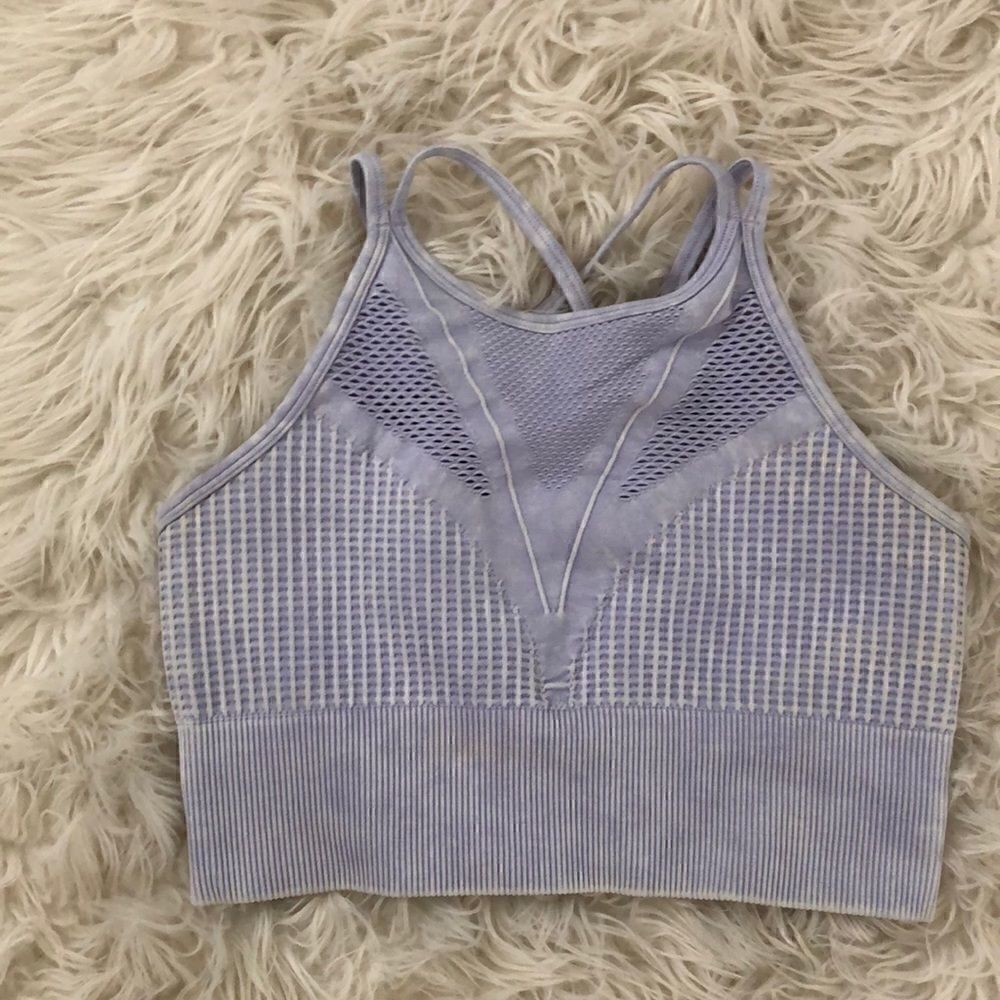 Betsey Johnson stonewashed lilac sports bra Sz S